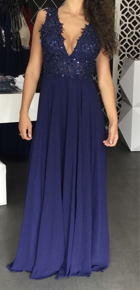 Vestido Azul de Cerimónia