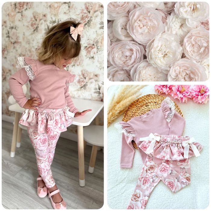 Nowość Nikol Kids Fashion! Bluzeczka w prążek brudny róż z koronką 104