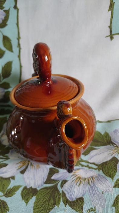 Чайничок Півник, майолика Васильків