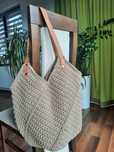 Torba tulipan ze sznurka bawełnianego na szydelku handmade rękodzieło