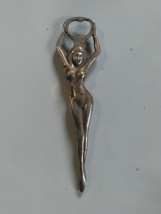 Открывалка латунь посеребренная