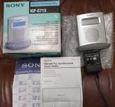Rádio Despertador SONY ICF-C713, completo com caixa - vintage