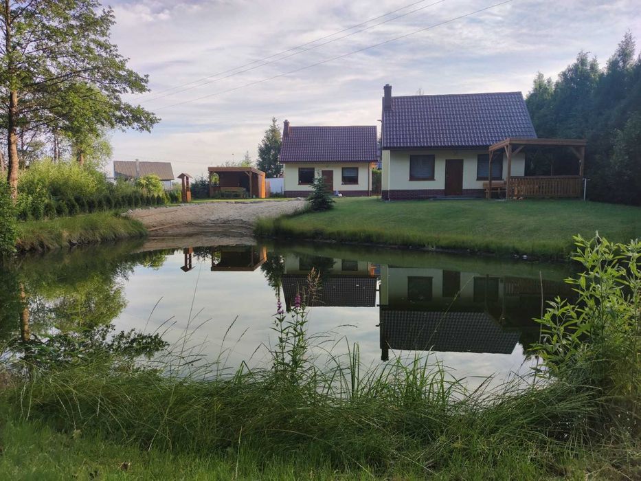 Domek letniskowy nad jeziorem Dominikowo , własny staw i plaża