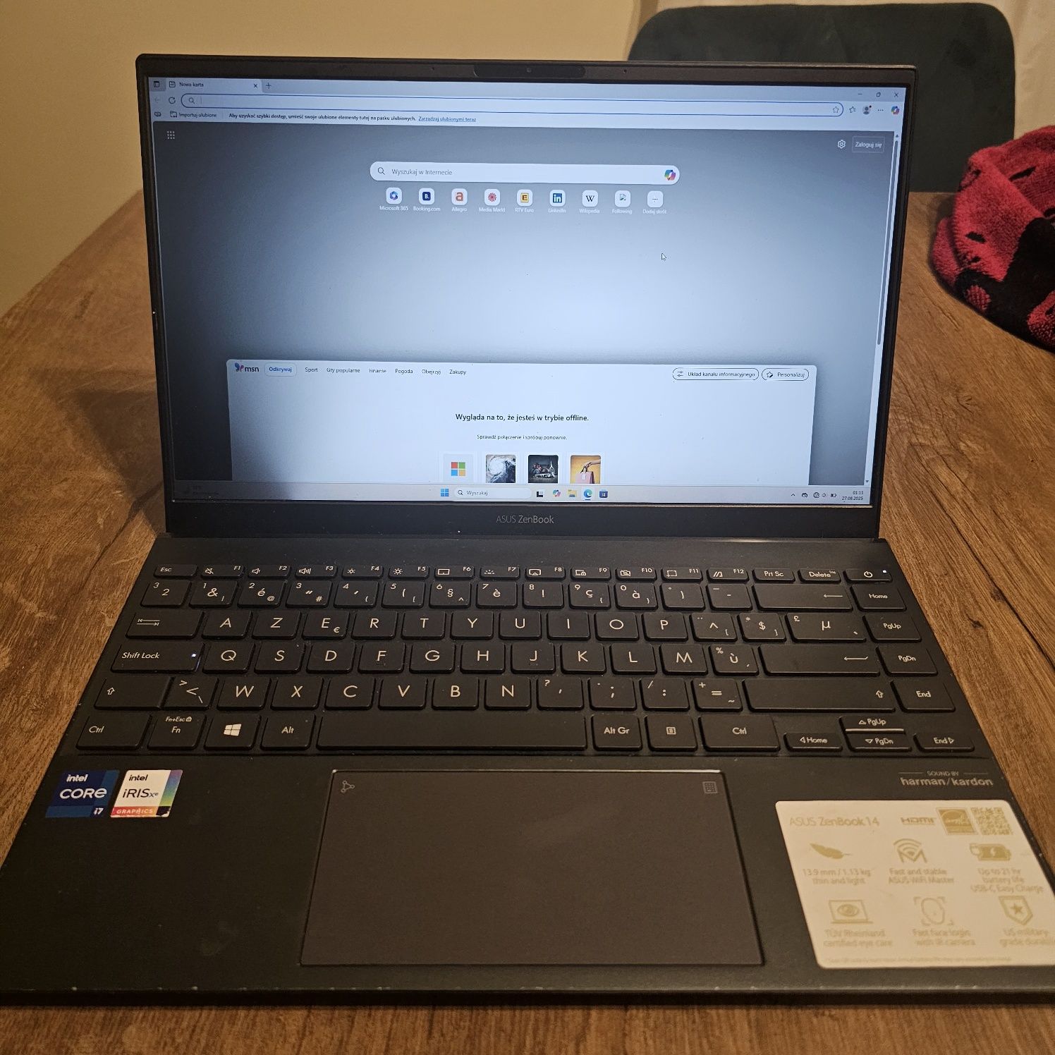 Asus Zenbook 14 i7 11 gen / 16GB Ram
