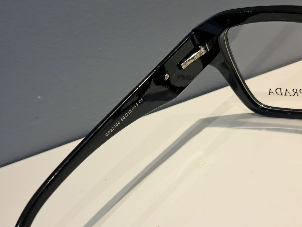 **PRADA czarne nowe damskie oprawki okulary zerówki logo