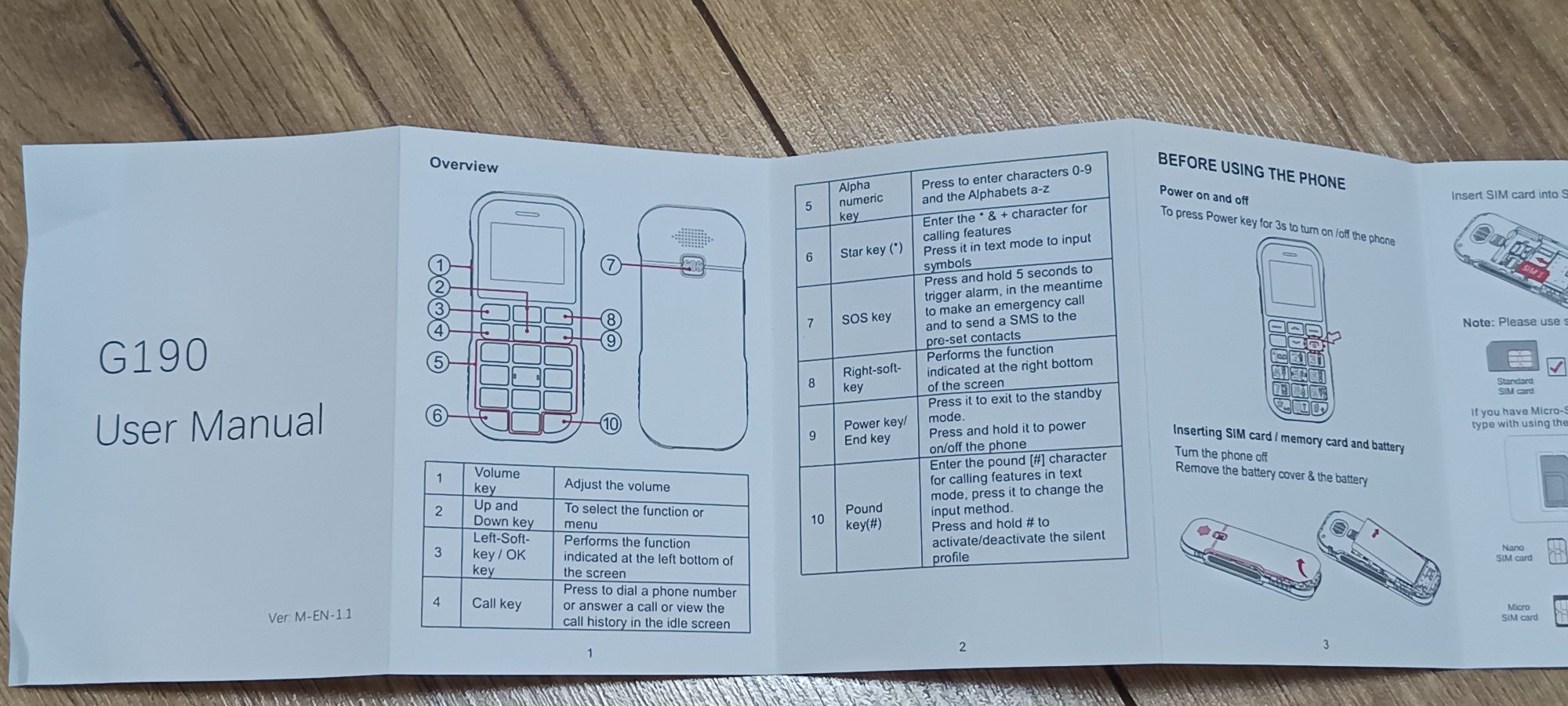 Telefon dla seniora Uleway G190 dual SIM