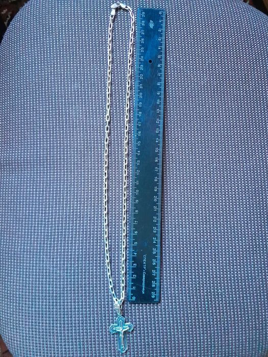 Продам серебряную якорную с крестиком 925'