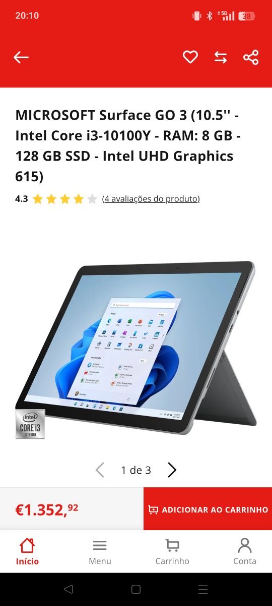 Surface Go3 i3 128Gb
