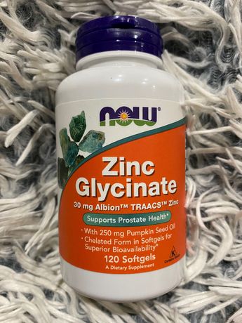 Zinc Glycinate 120 Капсул Now Foods Глицинат цинка Нау Фудс