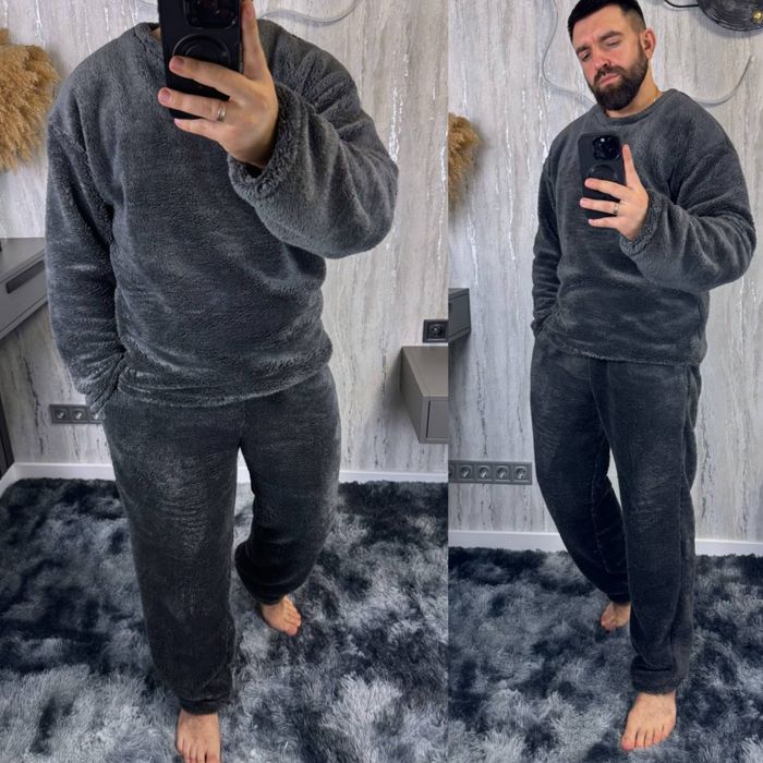 ‼️Чоловіча тепла піжама. Махра. ОПТ та роздріб. Розмір: М/Л, ХЛ/ХХЛ