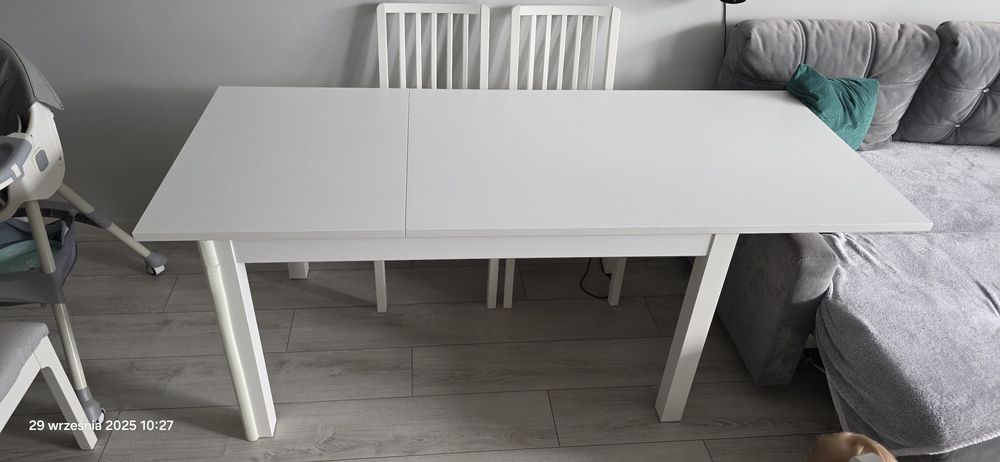Stół biały 130/190x80cm lanberg