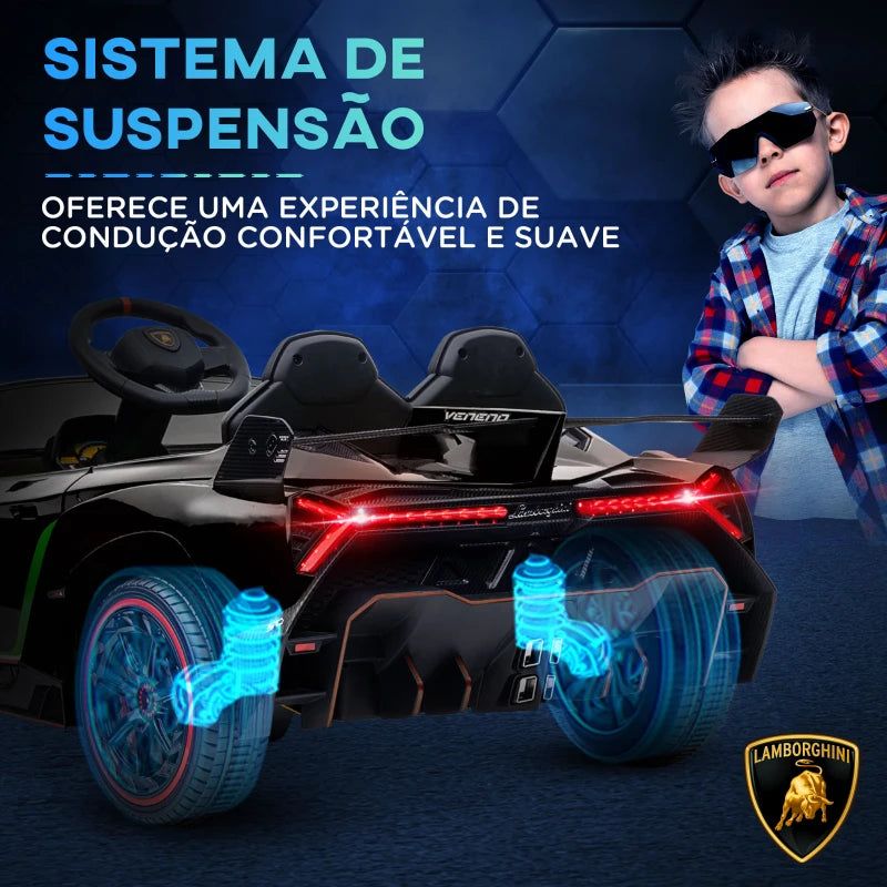 Carro Elétrico Lamborghini 12V - 7 km/h - Preto
