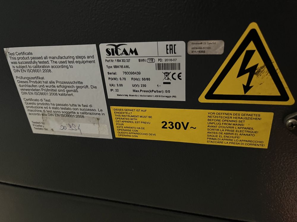 Wyważarka Sicam SBM V765 AWL Laser