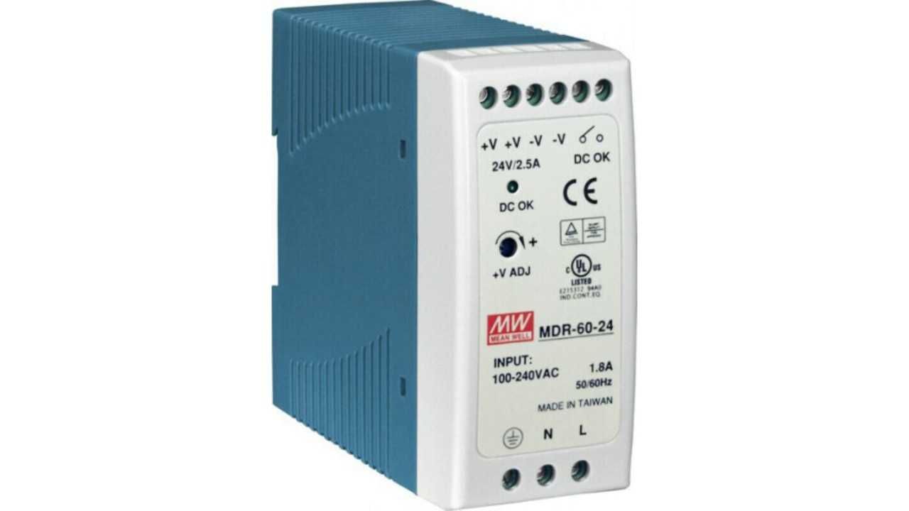 Блок живлення Mean Well HDR-60-24 На DIN-рейку 60 Вт 24V 2,5А (AC/DC