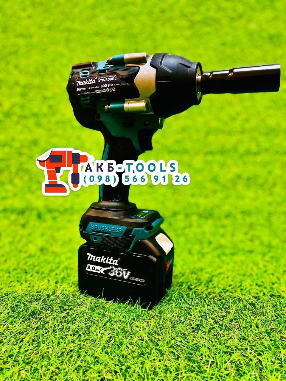 Гайковерт Аккумуляторный Мощный Makita DTW800 36V9A 800Hm