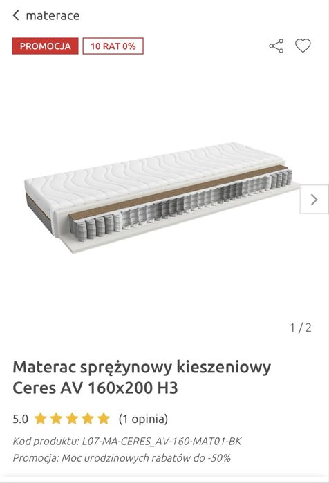 Sprzedam materac 160x200