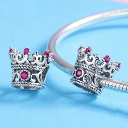 Charms Koralik Korona King Queen S925 Srebro