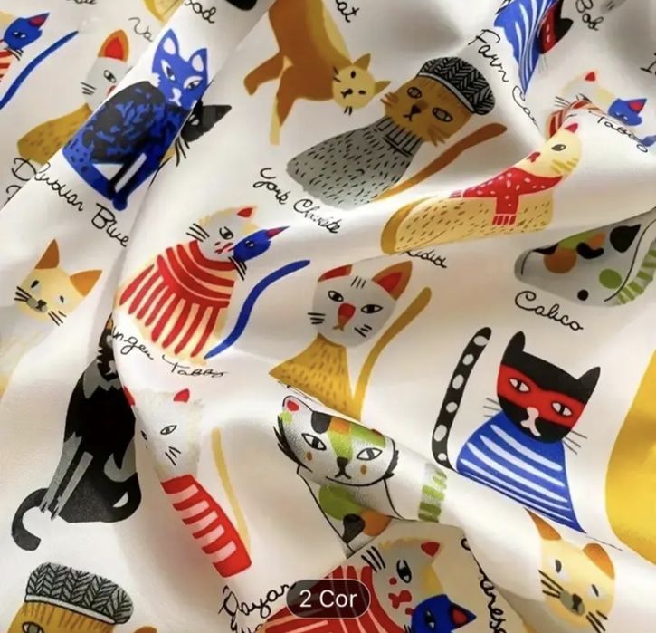 Nowa apaszka koty kocięta koty 70 x 70 jedwab