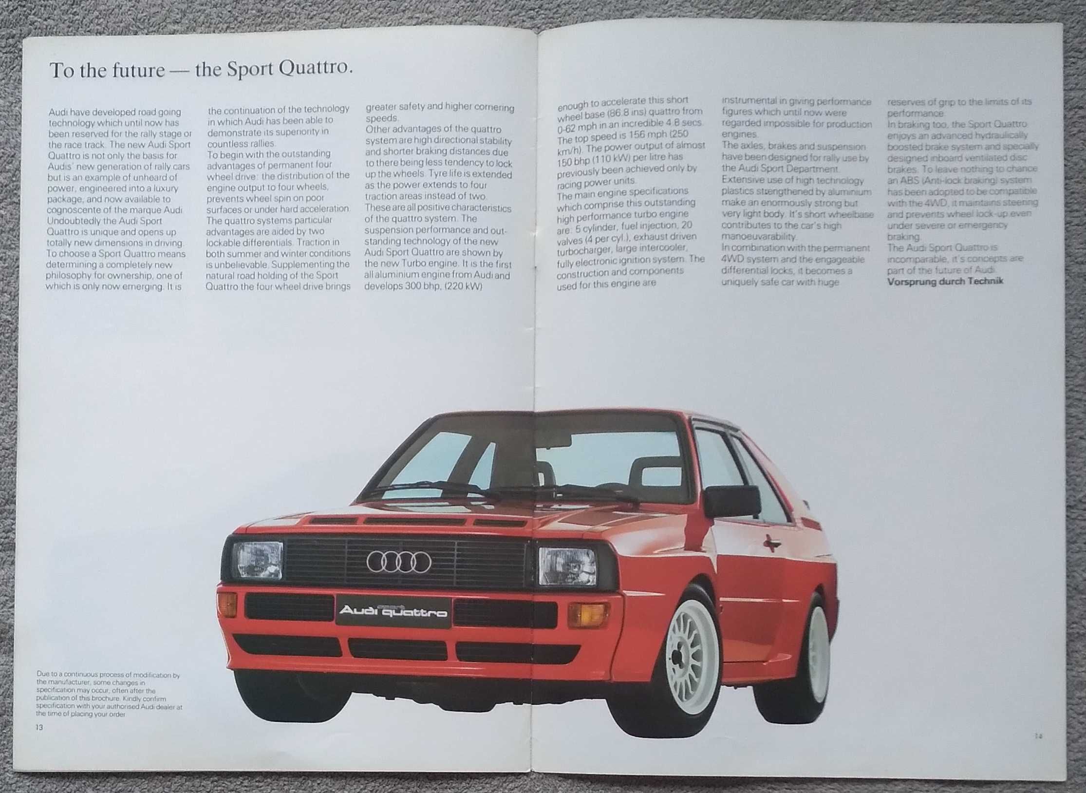 Prospekt AUDI modele 1985