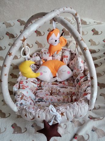 Дитячий ігровий розвиваючий килимок- Кокон для новонароджених Лисичка