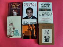 Biografias de Cavaco Silva, Miterrand, Sarkozy, Gandhi; Tse Tung,etc