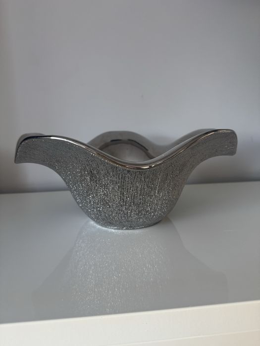 Home & You duza srebrna miska dekoracyjna misa srednica 32 cm