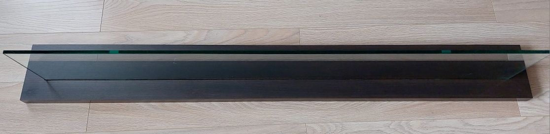 Stylowa półka wisząca drewno, szkło 150cm