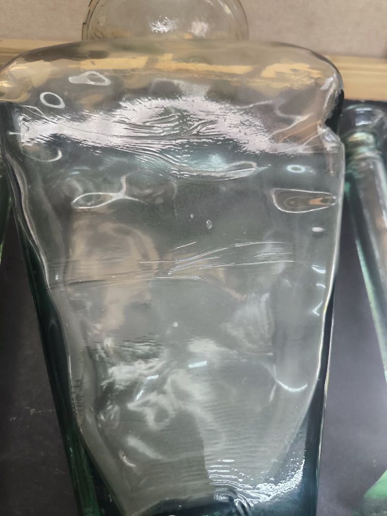 Conjunto vaso vidro verde - decoração