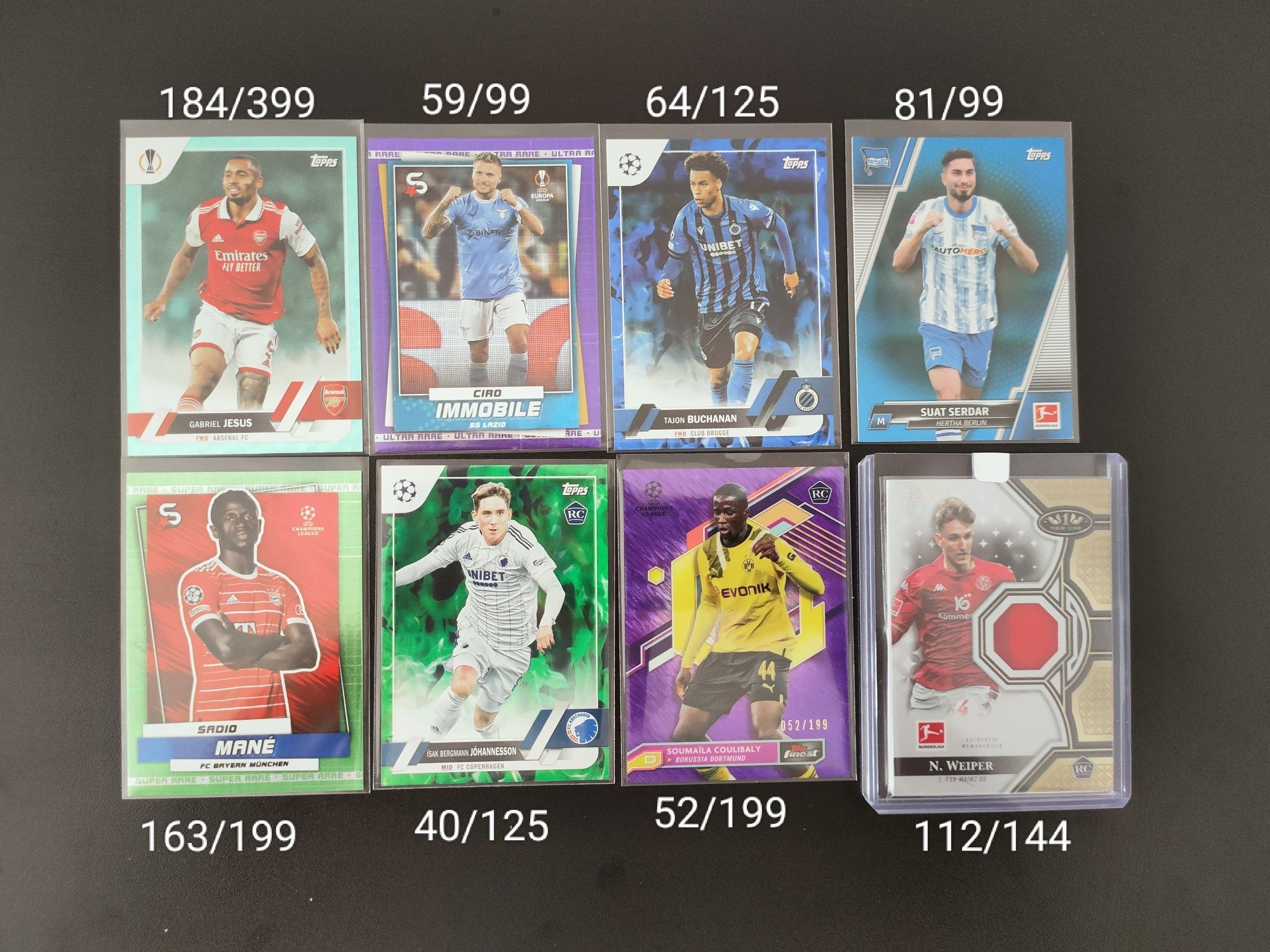 Karty limitowane Panini i Topps - WYPRZEDAŻ!