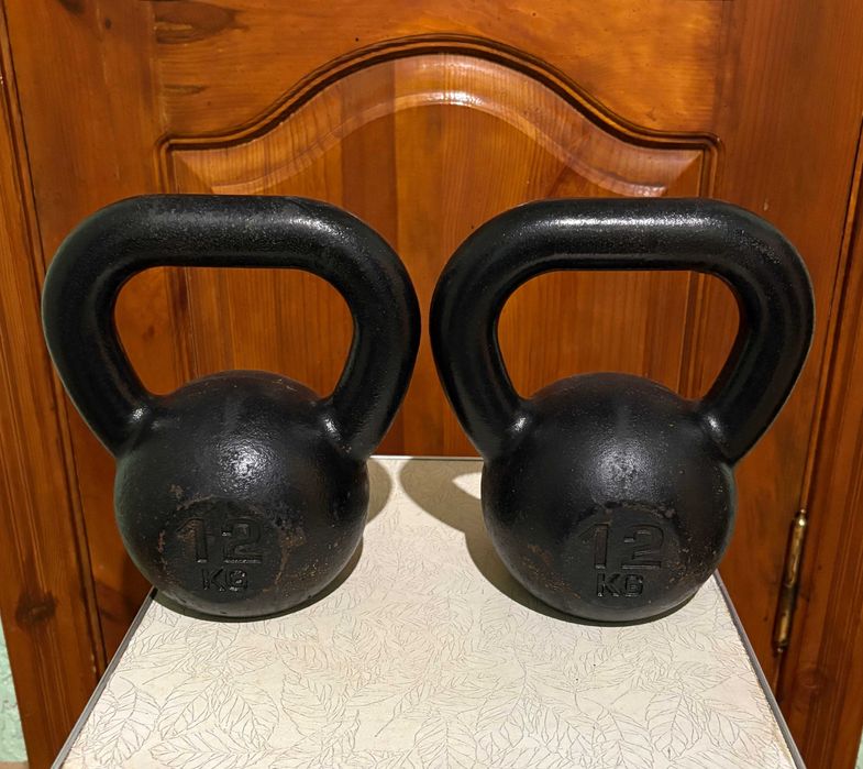 Пара чавунних гирь по 12 кг Kawmet