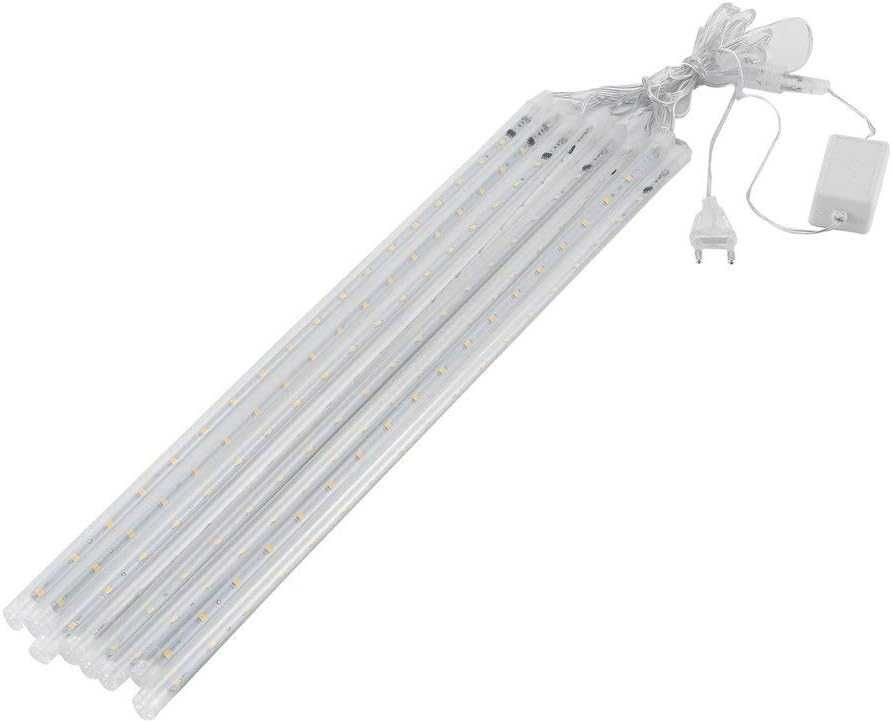 spadające sople padający śnieg lampki LED na balkon okno
