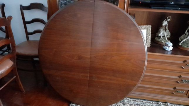 Tampo mesa extensível madeira nogueira