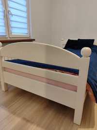 Łóżko dębowe 100x200 plus materac białe malowane drewniane