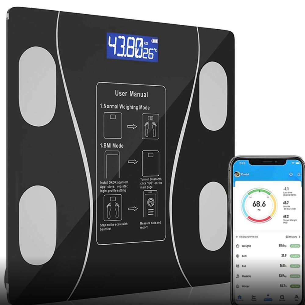 Фітнес ваги Bluetooth до 180 кг A-8003 / Смарт ваги