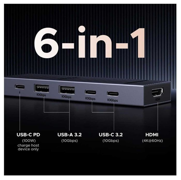 USB-хаб Ugreen Revodok Usb Hub 6 in 1