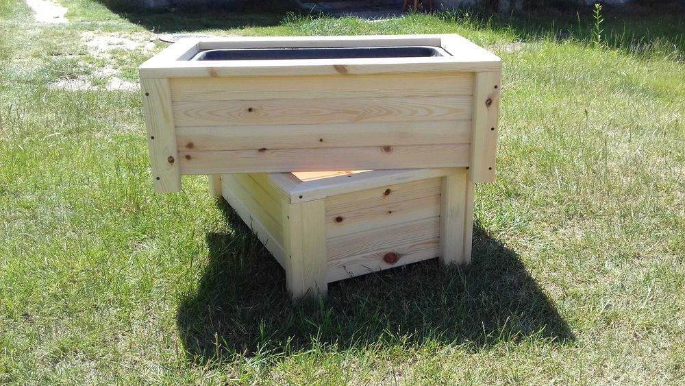 Donica ogrodowa drewniana solidna naturalna eko