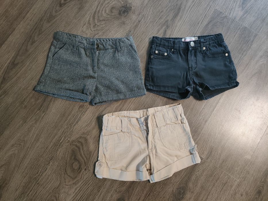 Zestaw spodenki dla dziewczynki, ogrodniczki rozmiar 110/116