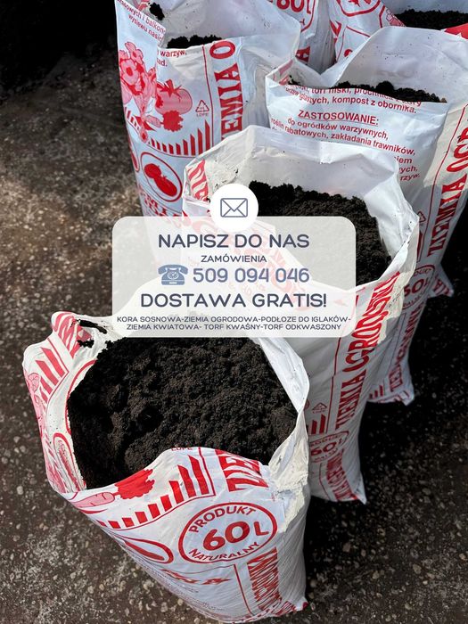 Dekoracyjna Kora Sosnowa Ziemia Torf DOWÓZ WILANÓW WAWER OKOLICE