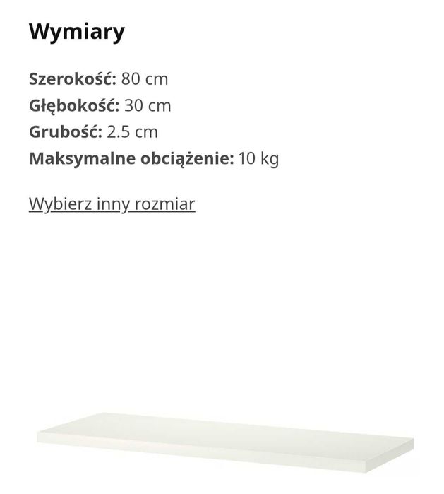Półka Ikea BERGSHULT biała 80x30x2,5 cm 1 szt.