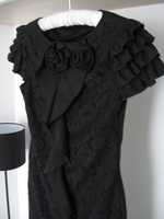 Sukienka czarna elastyczna dzianina polski Cocomore, r. 36 S koronka