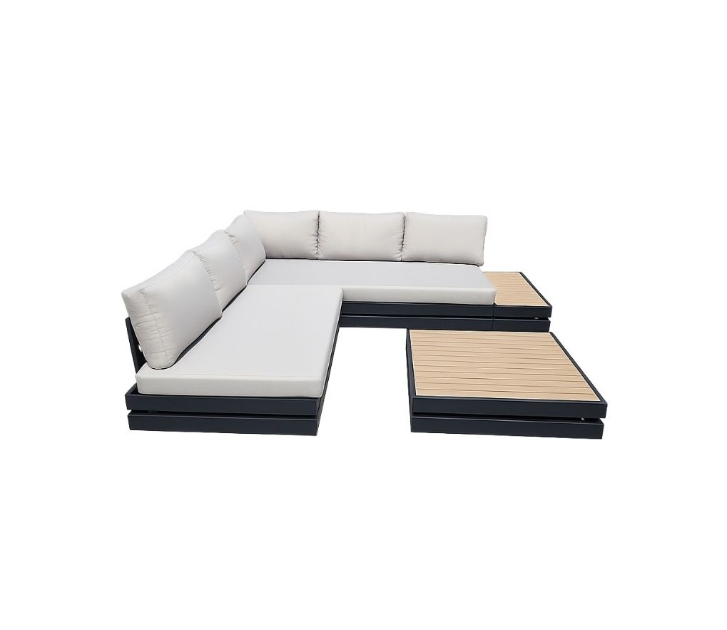 Zestaw mebli ogrodowych sofa narozna stolik