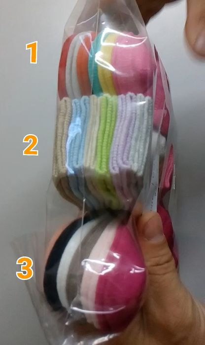 6, 12, 18, 24, 30 ou 36 pares de meias em algodão