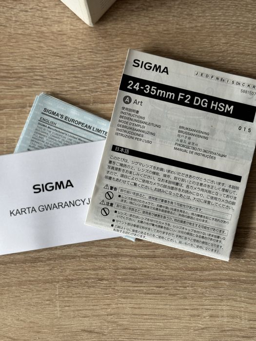 Sigma 24-35 mm f/2 DG Art (Canon EF) – stan bardzo dobry