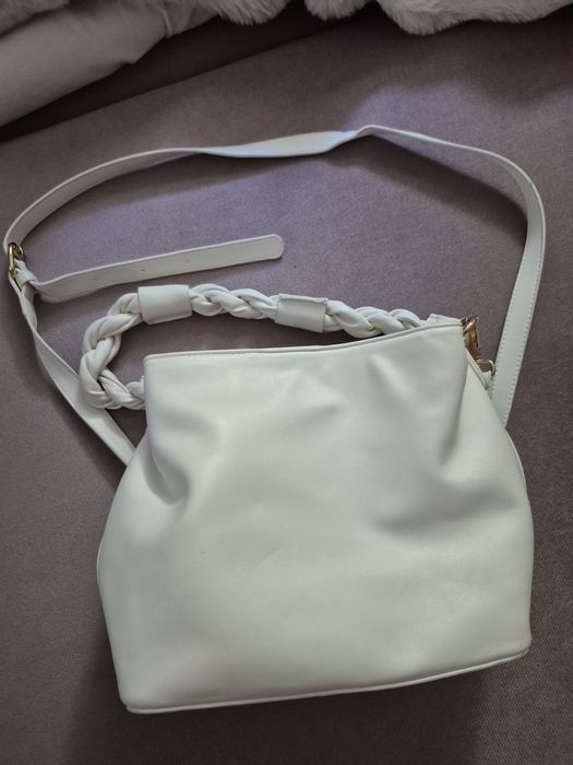 Torebka biała pasek