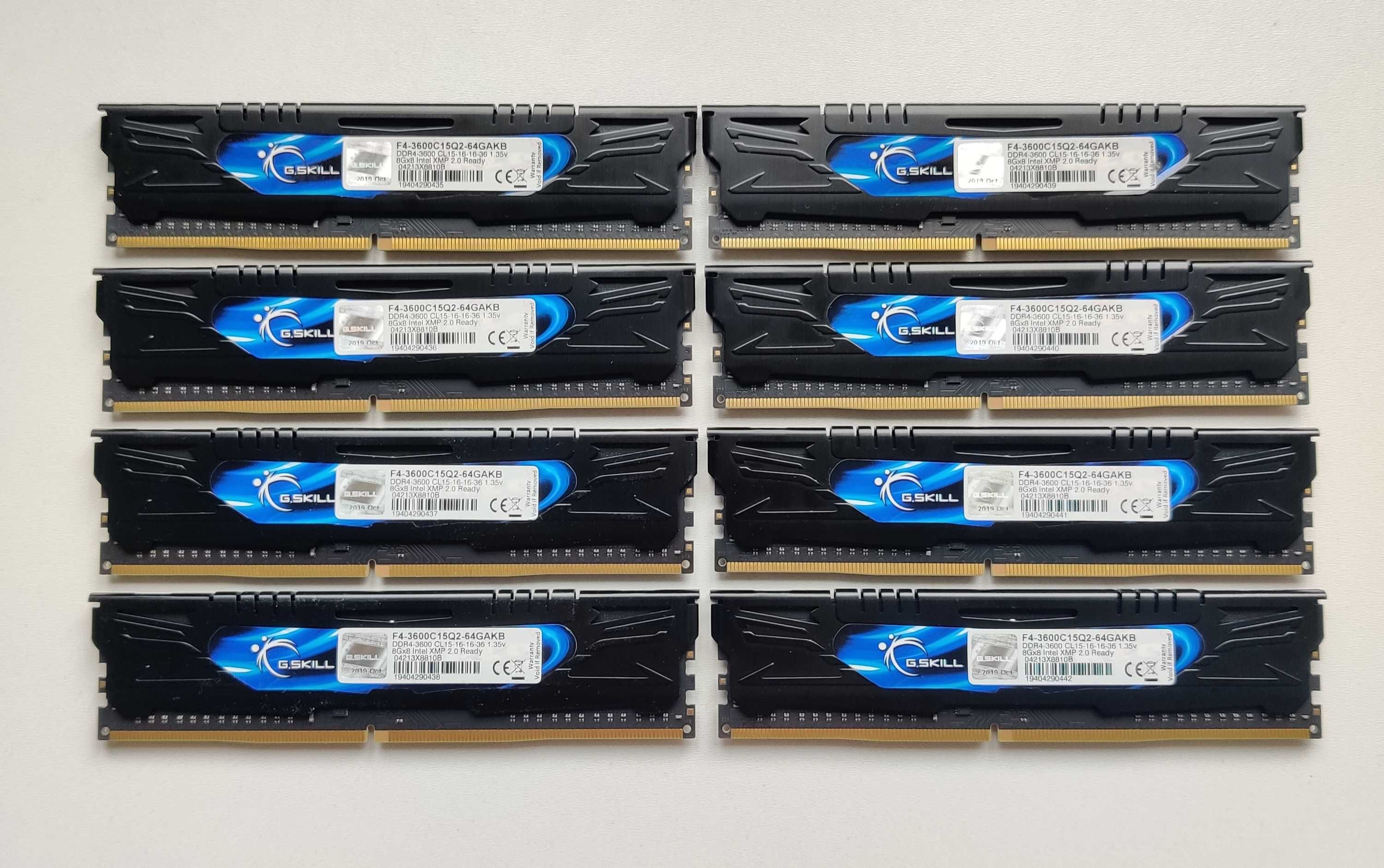 16GB 2x8GB 4x8GB B G.Skill ARES DDR4 3600MHz B-Die Samsung