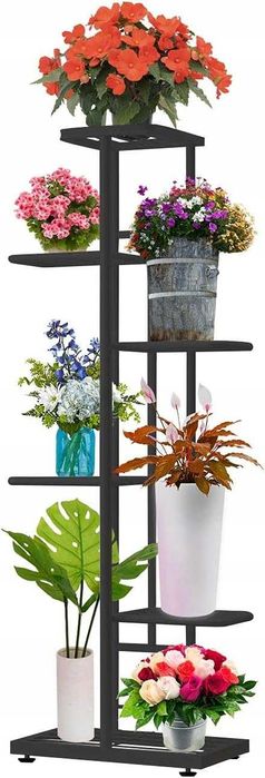 Kwietnik metalowy 6-poziomowy piętrowy stojak doniczki rośliny kwiaty