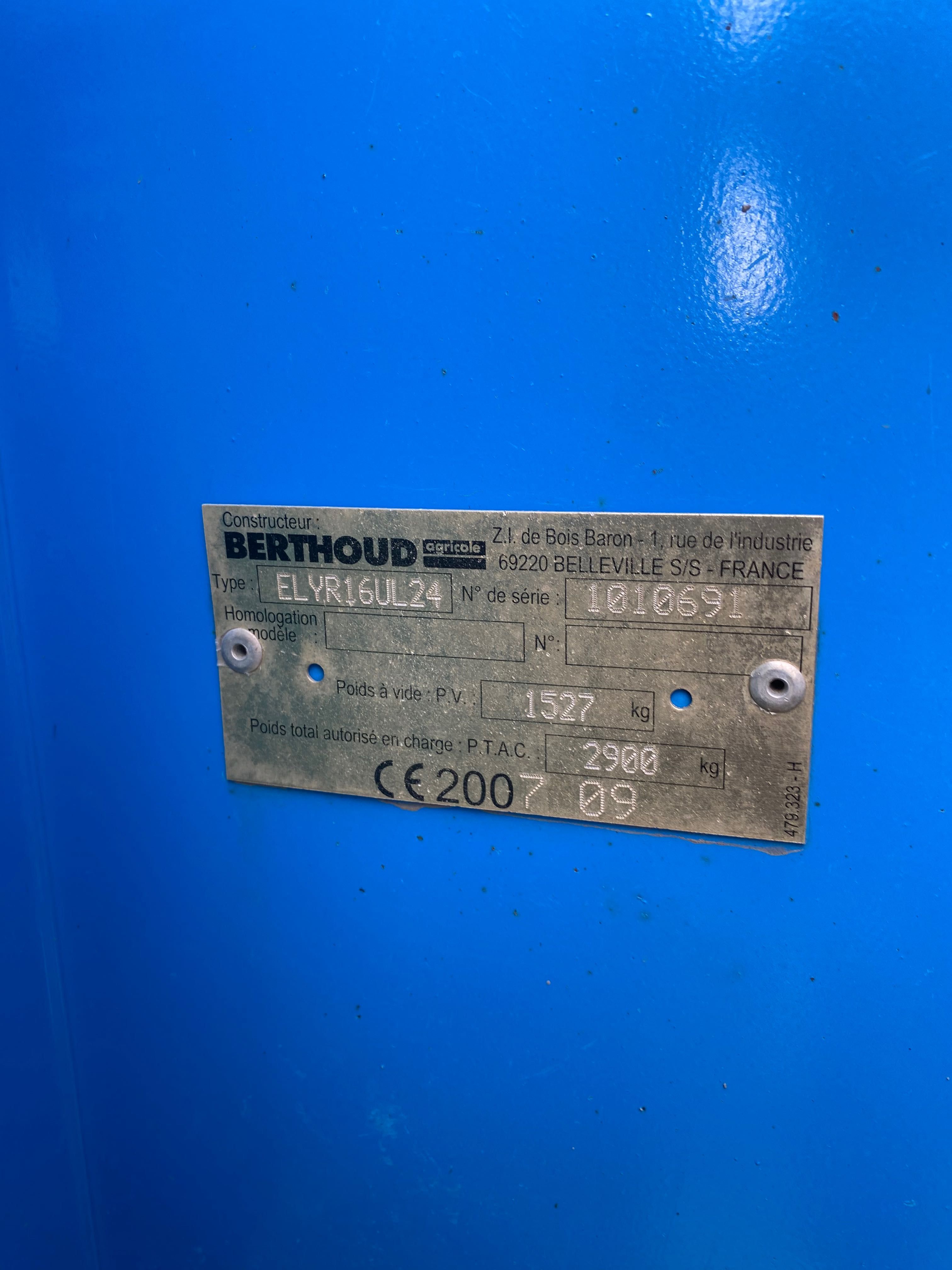 Opryskiwacz Berthoud elyte 1600l 24 metry