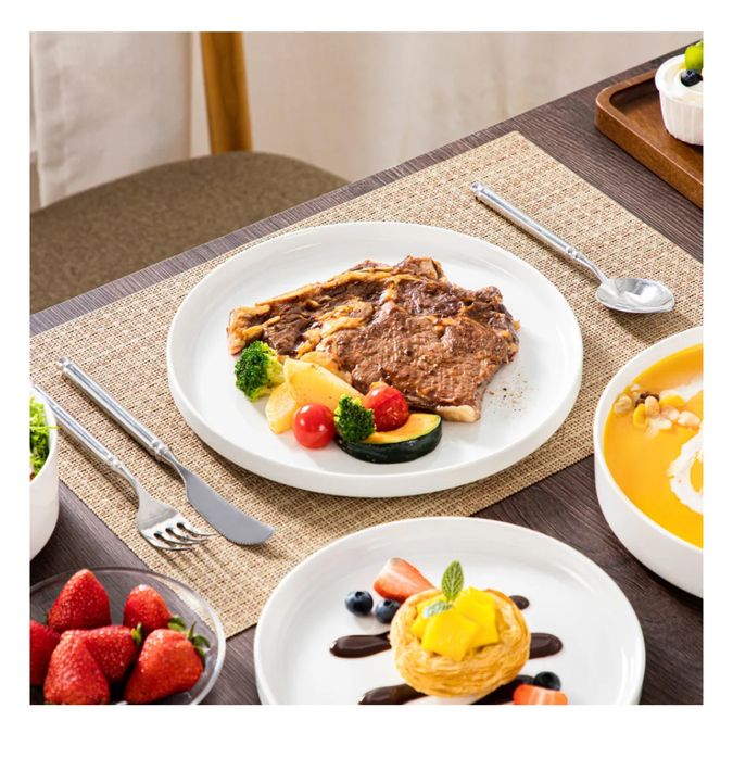 Serwis obiadowy MALACASA 24 el. dla 6 osób – porcelana, biały