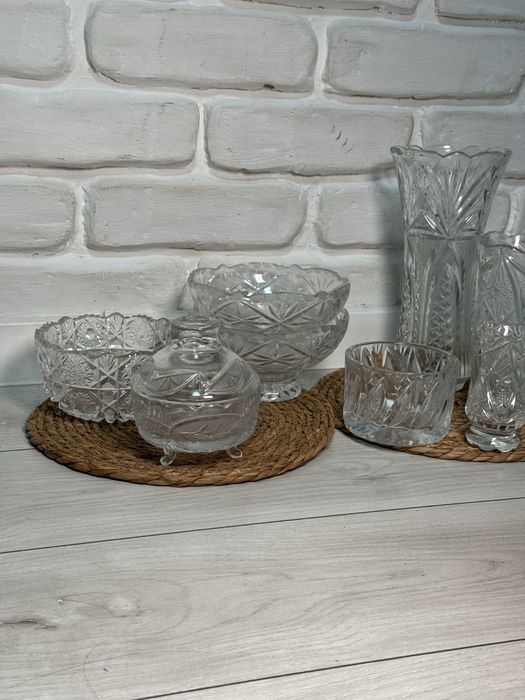 Хрусталь ваза цукерниця з кришкою салатник піала кришаль 90-х років