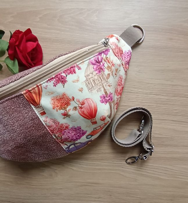 Ręcznie szyta nerka handmade z tkanin tapicerskich unikat